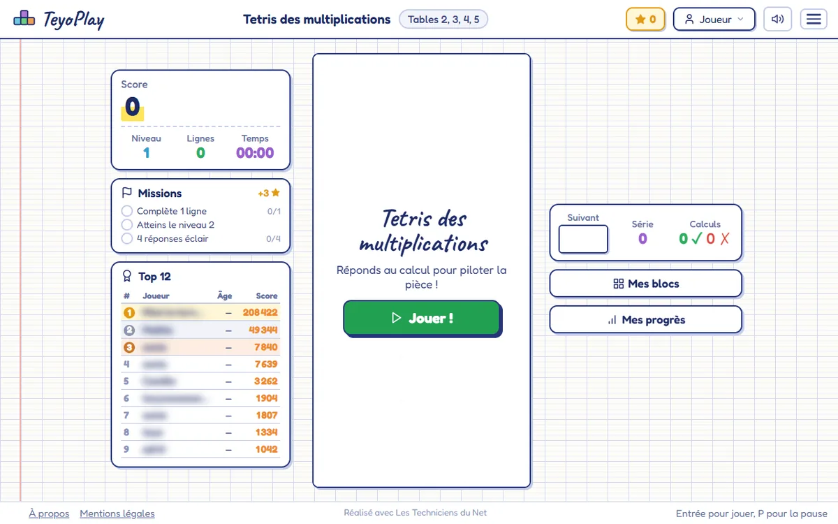 Page d’accueil de « TeyoPlay »